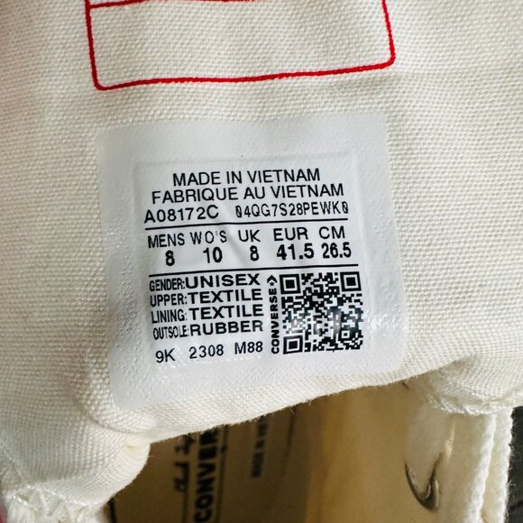 ⭐Converse Chuck 70 Plus Hi 10 Womens Shoes Beige Floral Paisley Sneakers A08172C - Picture 9 of 11